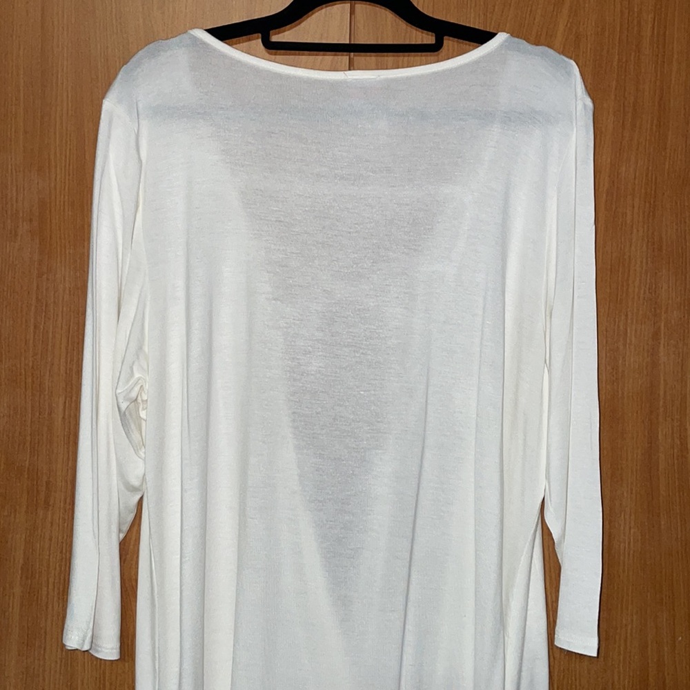 Lilian Hi-Lo Blouse - White - Size 3X - Picture 9 of 10